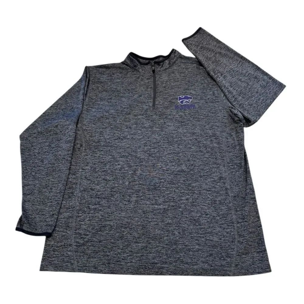 Kansas State Wildcats Pullover Womens Large Colosseum Quarter Zip Heather Gray